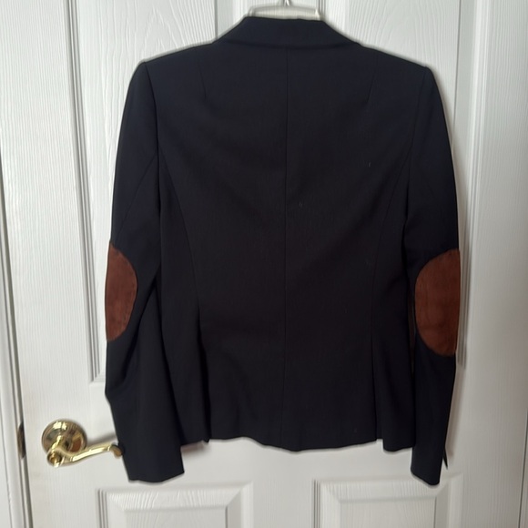 Banana Republic Black Blazer Tailored Suit Jacket with elbow patches sz 2 - Picture 4 of 4